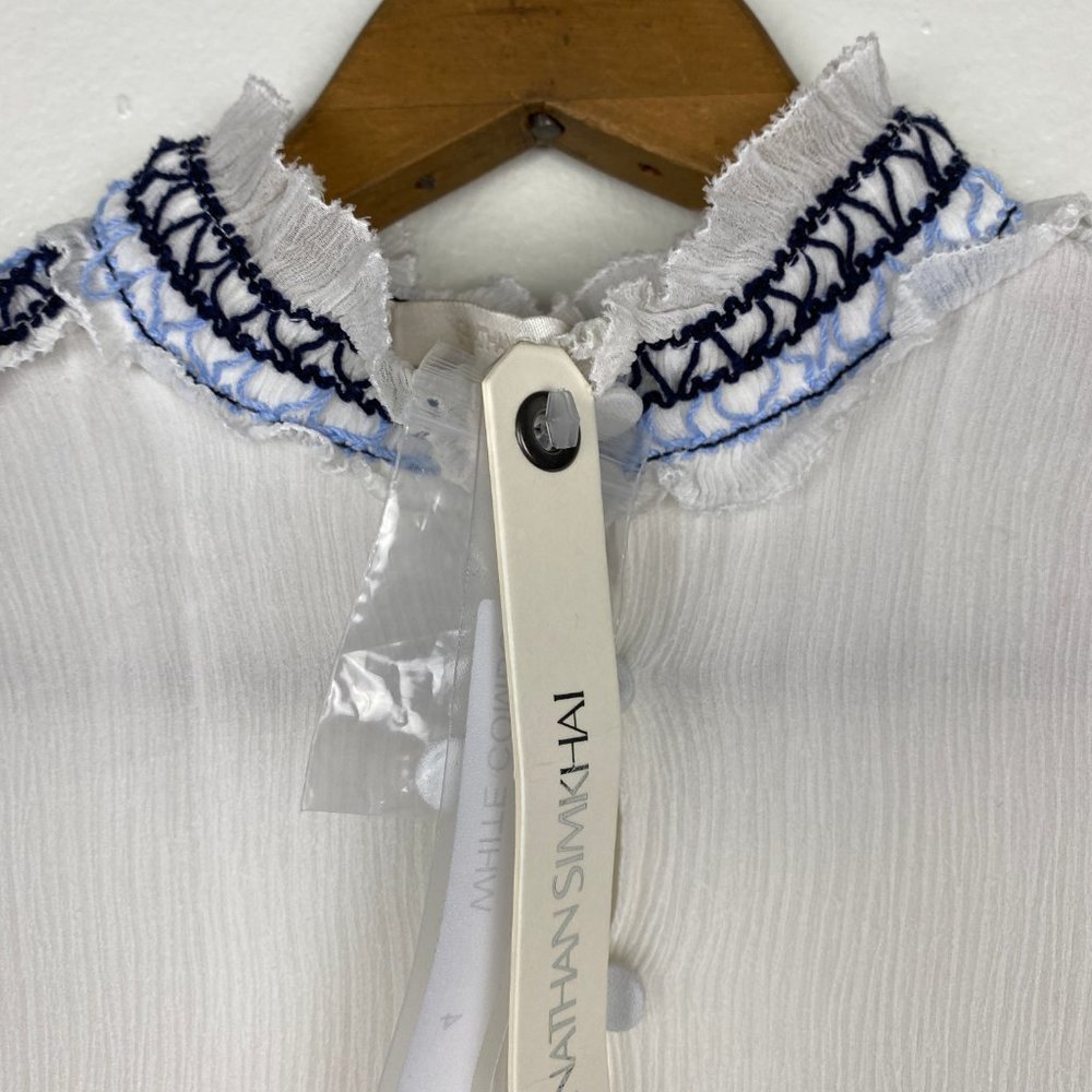 Jonathan Simkhai Ruffle Embroidered Bodysuit - Picture 7 of 9